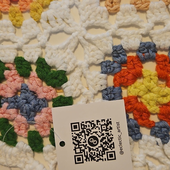 Handmade Crochet Halter Top Granny Square Floral Multicored Boho Bikini Top - Picture 17 of 17